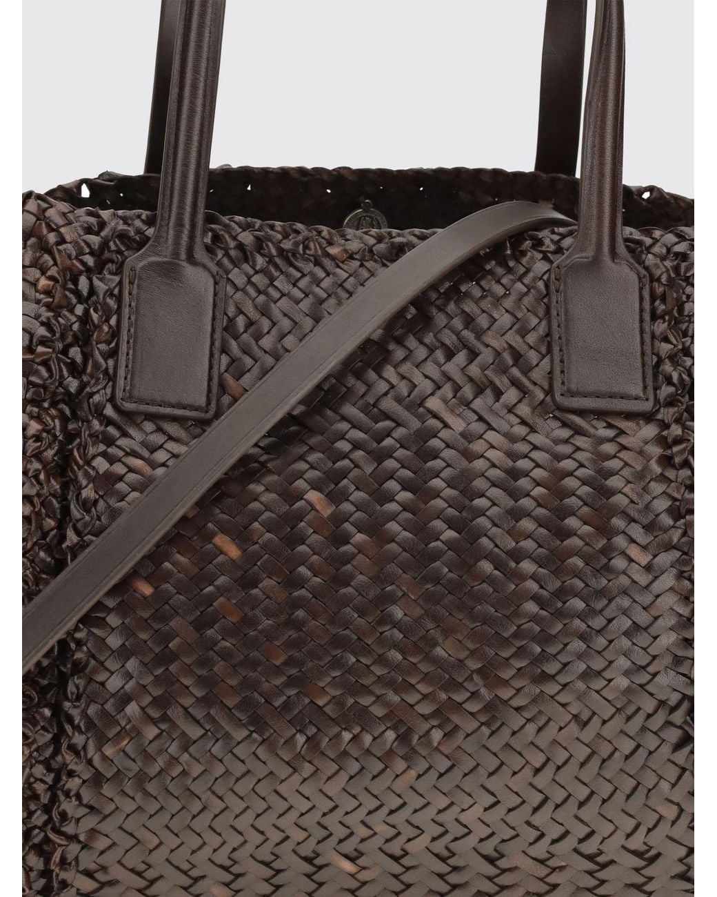 Dragon Diffusion Brown Teresa Large Woven Calfskin Leather Tote Bag