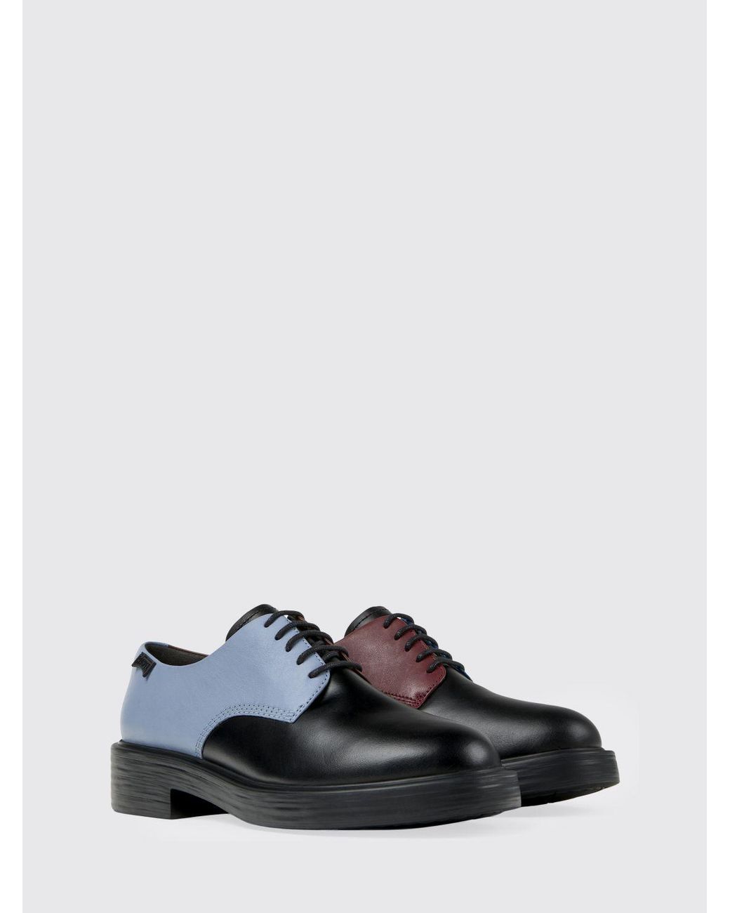 Camper Blue Twins Leather Derby Shoes