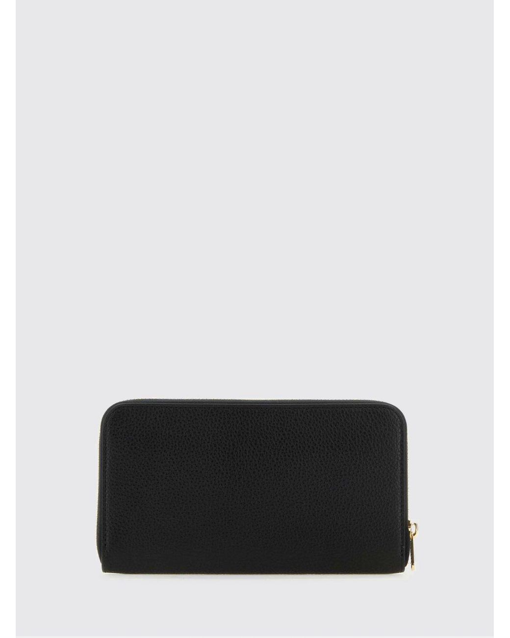 Ferragamo Black Gancini Clasp Calfskin Leather Wallet