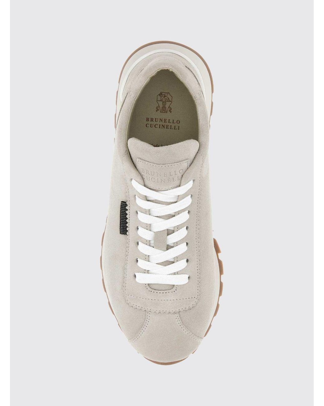 Brunello Cucinelli White Wildleder-Sneaker