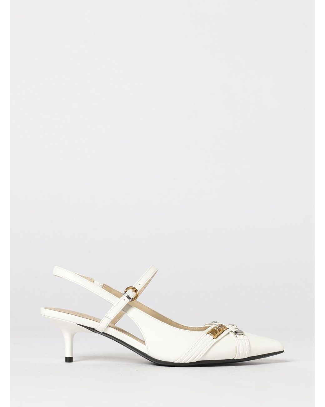 Pinko White Gloria 18 Slingback Pumps
