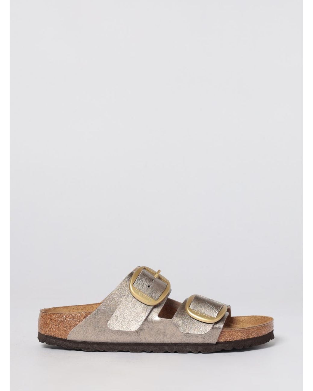 Birkenstock Metallic Arizona Big Buckle Laminated Leather Sandals