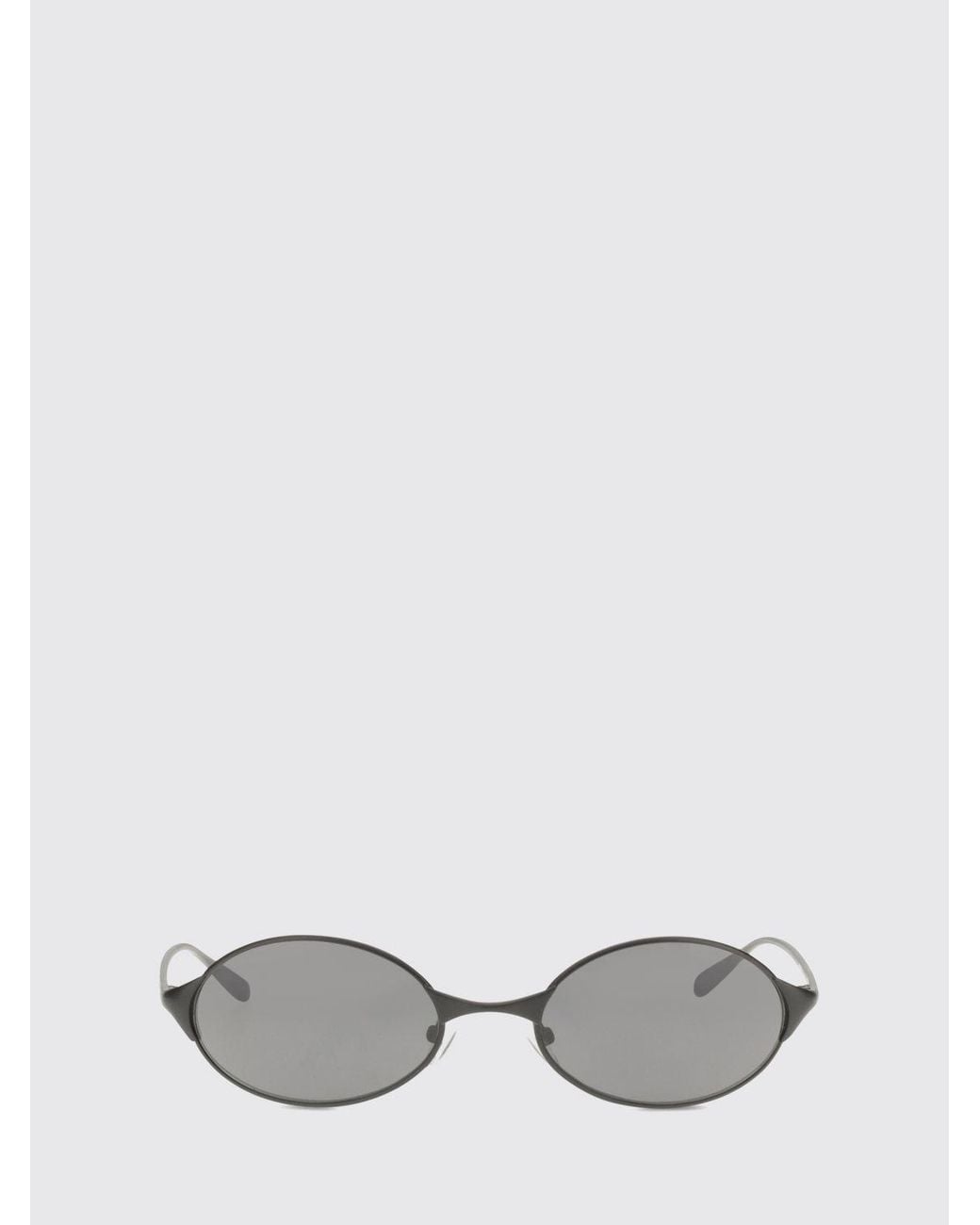 McQueen Black Oval Metal Sunglasses With Engraved Logo And Adjustable Nose Pads