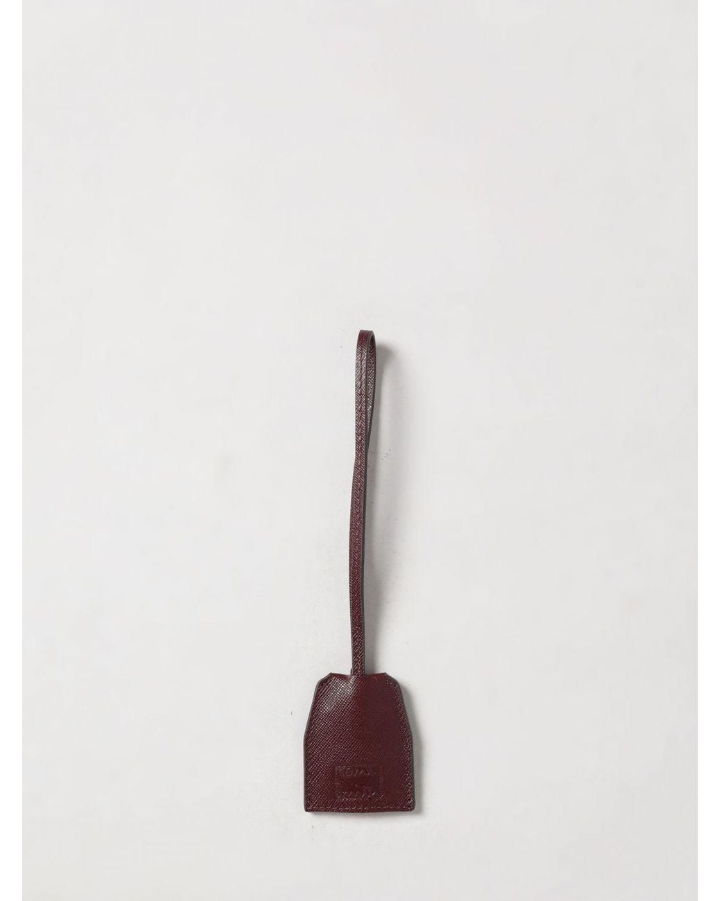 Paul Smith Brown Saffiano Calf Leather Keyring With Embossed Logo for men