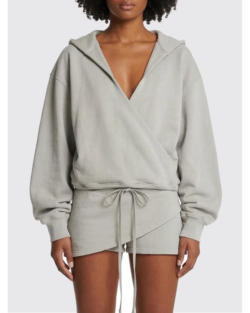 The Attico Gray Cotton Mini Dress