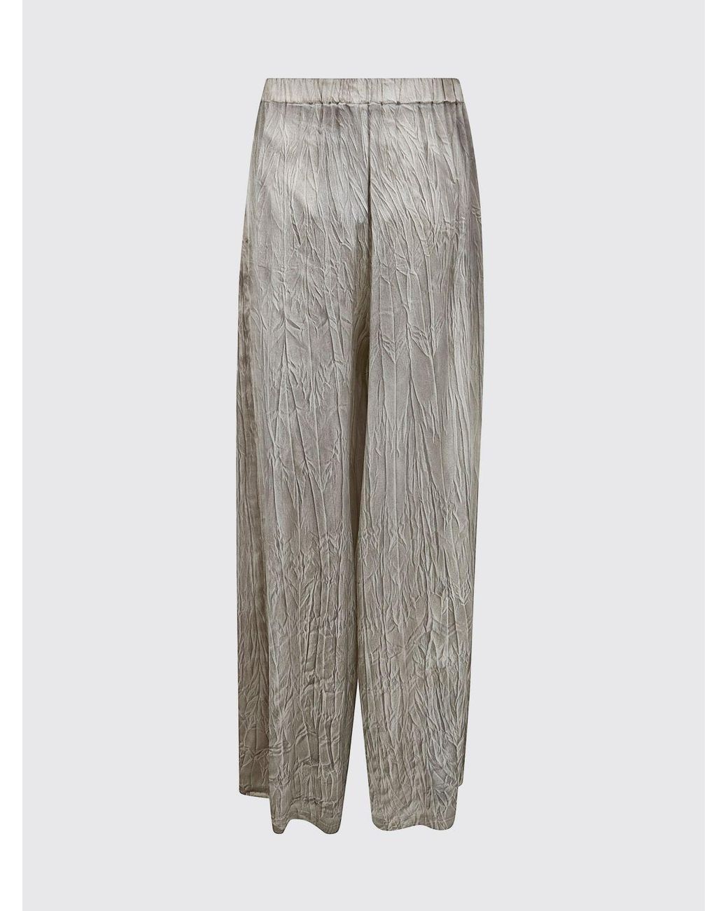 Avant Toi Gray Stretch Silk Palazzo Trousers