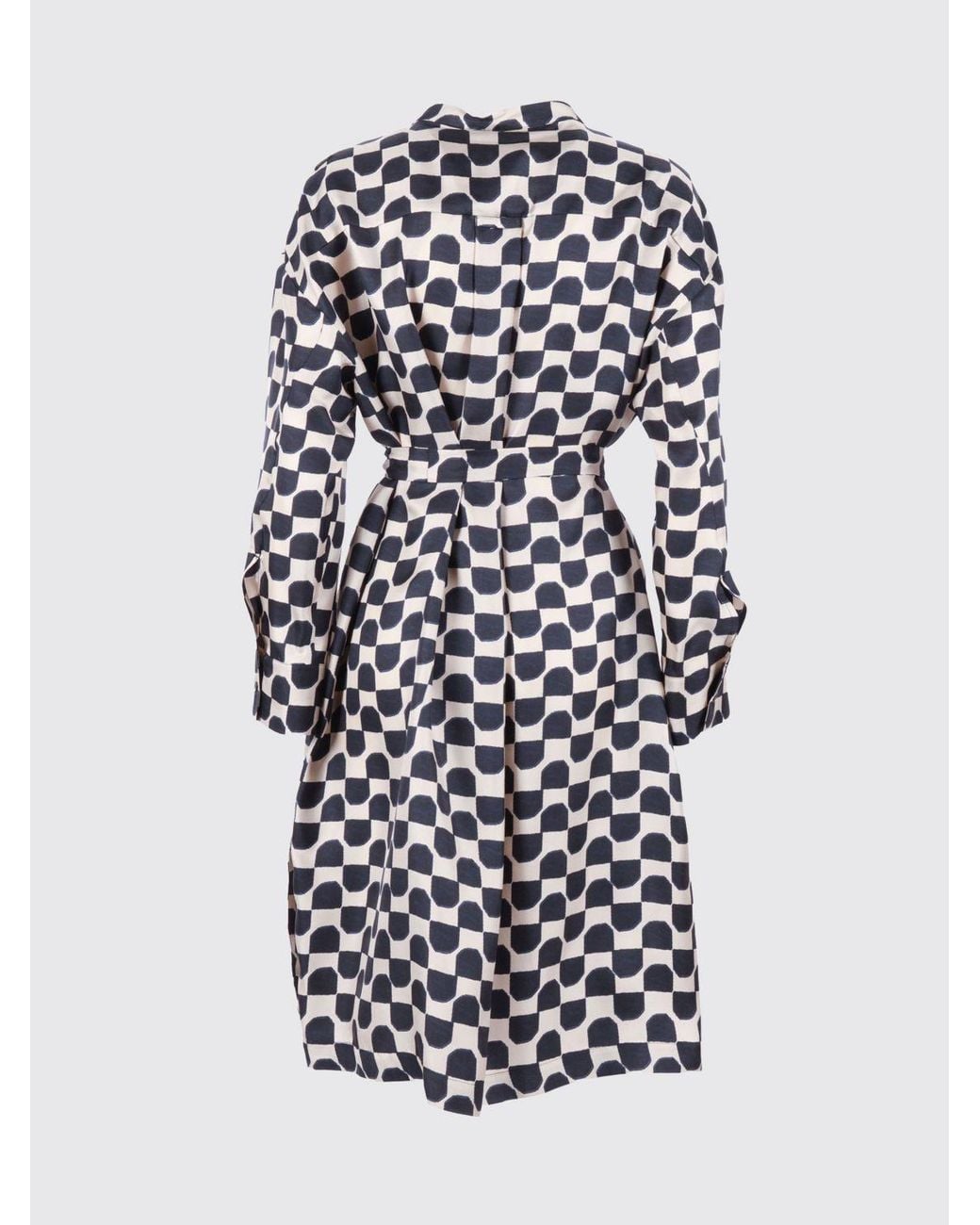 Max Mara White Printed Silk Chemisier Dress