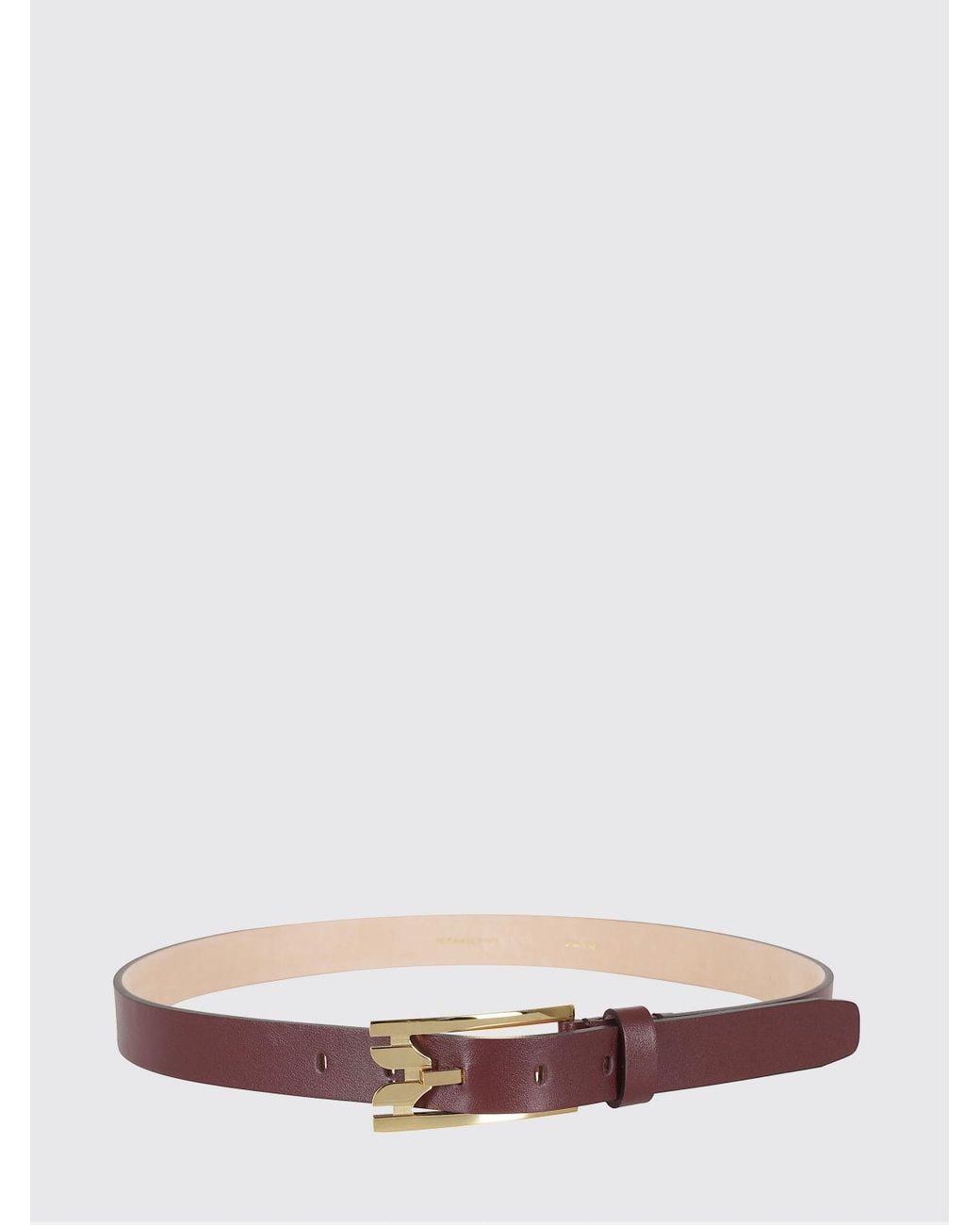 Victoria Beckham Red Smooth Calfskin Leather Belt With Monogram Buckle