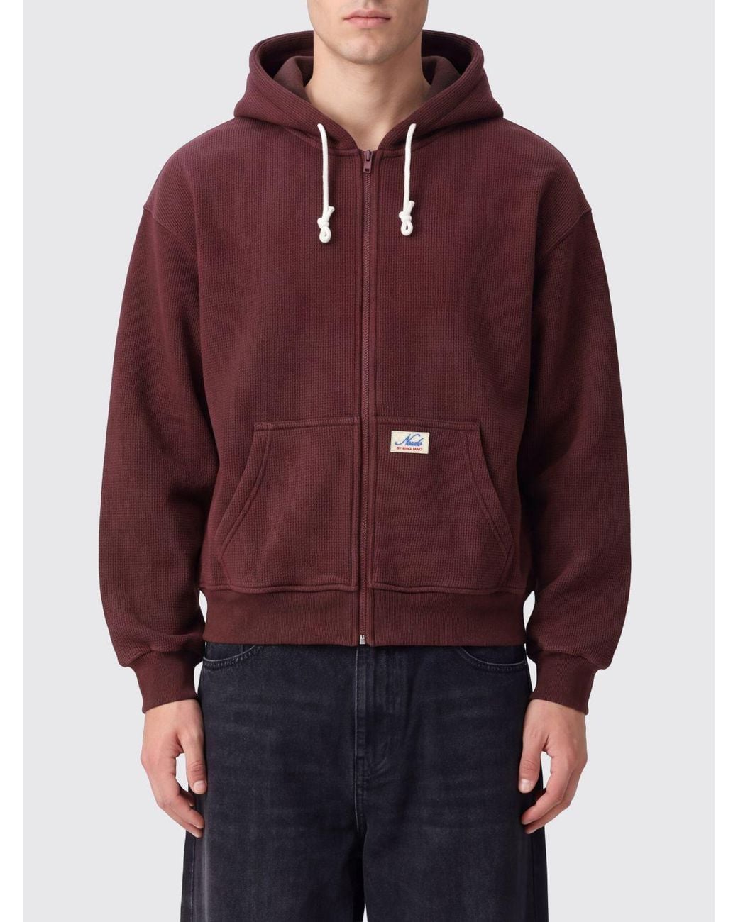 Magliano Red Relaxed Fit Stretch-Cotton Zip-Up Hoodie for men