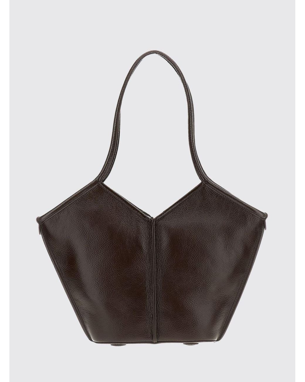 Hereu Brown Calella S Smooth Calfskin Tote Bag With Internal Pouch