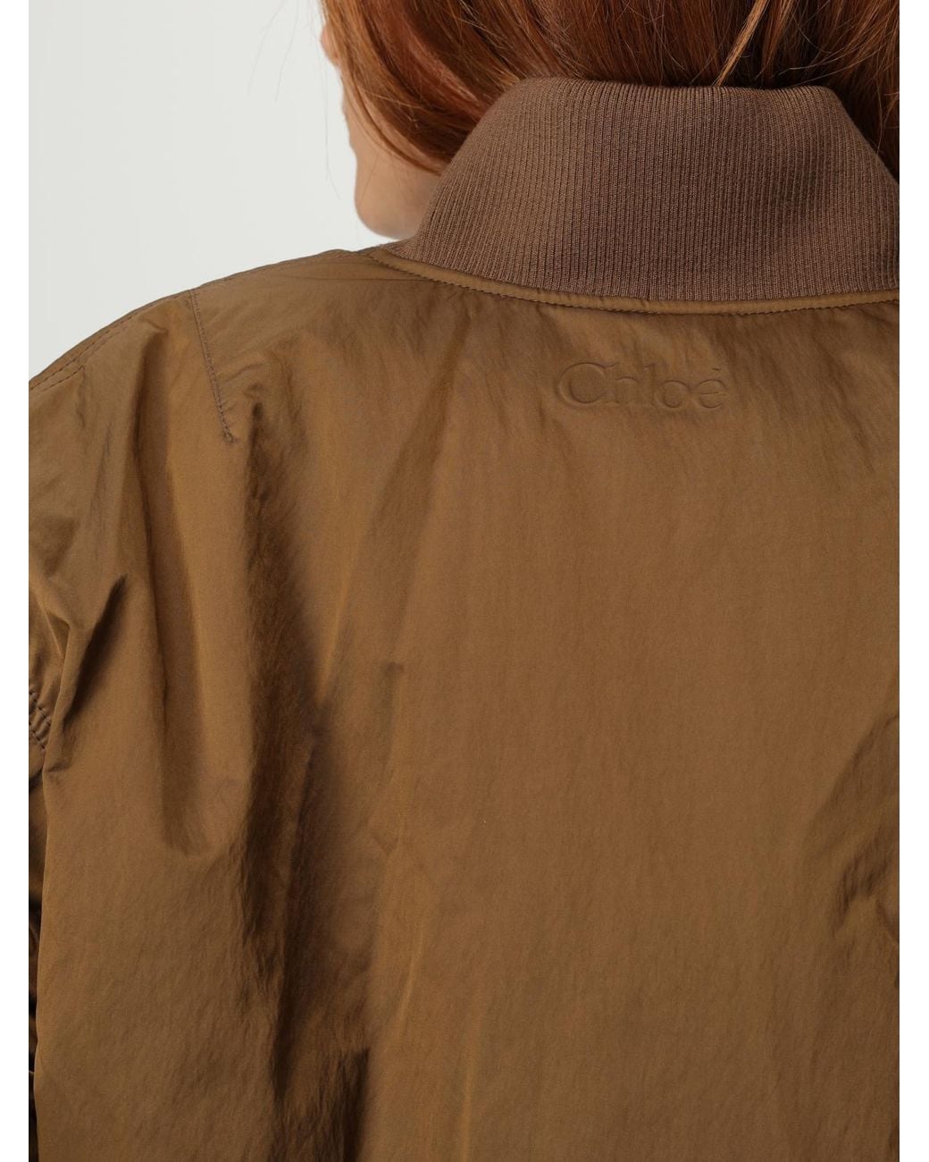Chloé Brown Chlo&Eacute Nylon Bomber