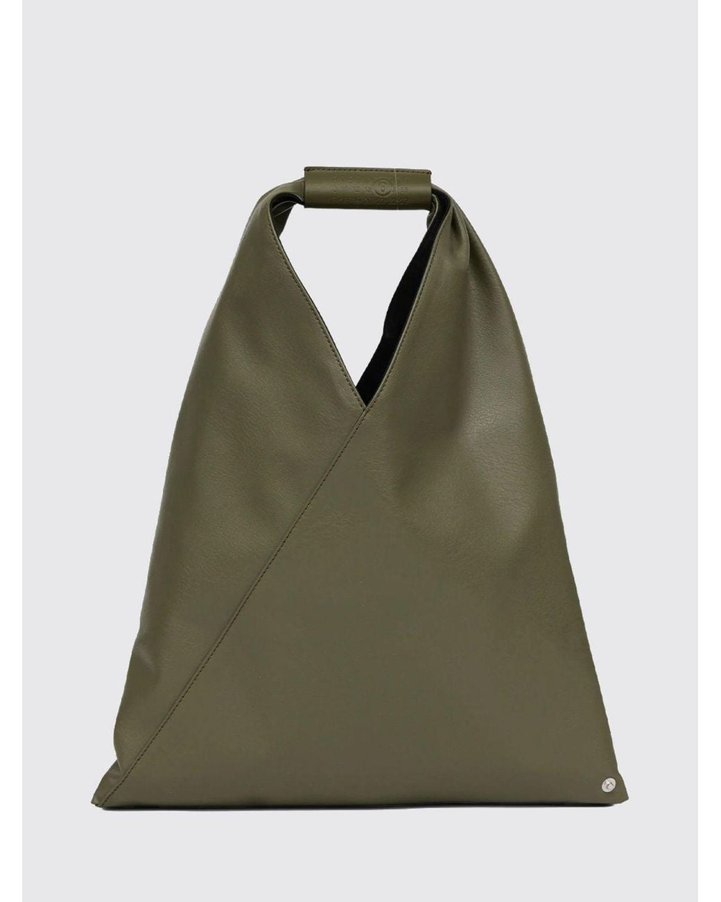 MM6 by Maison Margiela Green Japanese Faux-Leather Handbag With Iconic Stitching