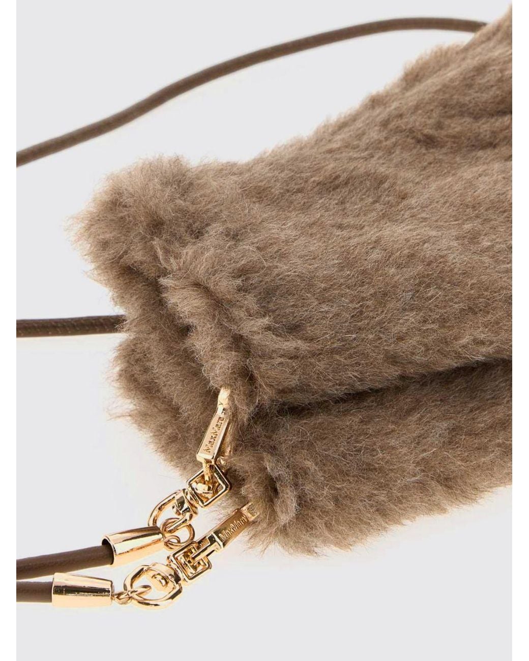 Max Mara Brown Ombrato Lined Alpaca Wool And Cashmere Blend Gloves