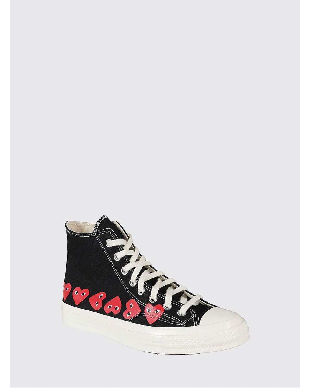 COMME DES GARÇONS PLAY White Cotton Canvas Sneakers for men