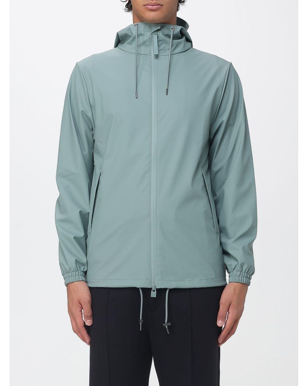 Rains Blue Storm Breaker Hooded Windbreaker Jacket for men