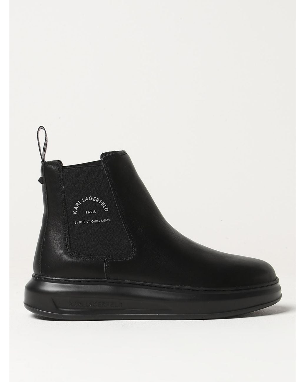 Karl Lagerfeld Black Kapri Leather Ankle Boots for men