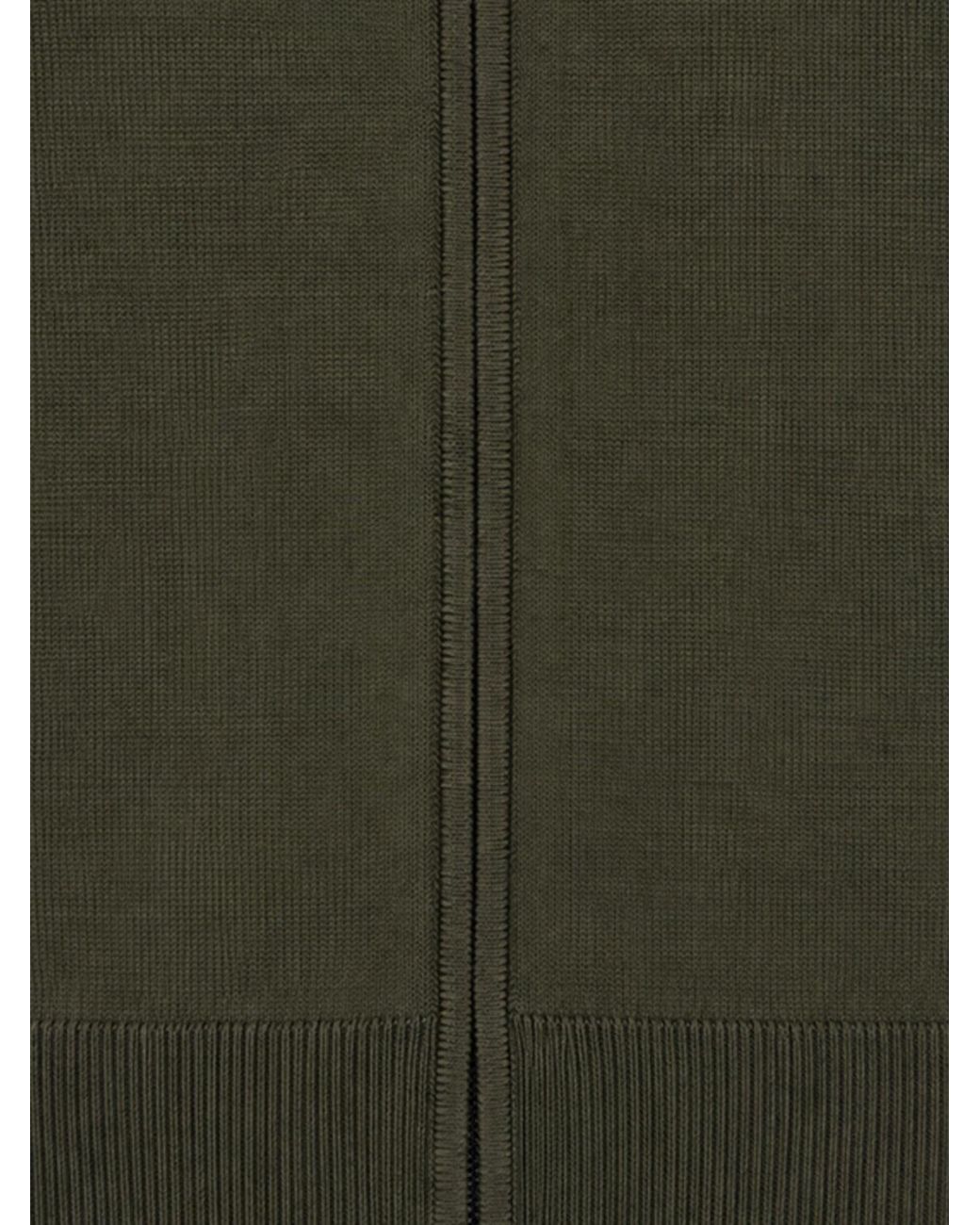 Boss Gray Slim Fit Virgin Wool Turtleneck Cardigan With Zip Closure for men