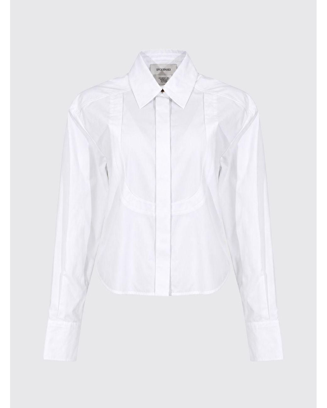Sportmax White Cotton Corset-Style Shirt With A Concealed Buttoning