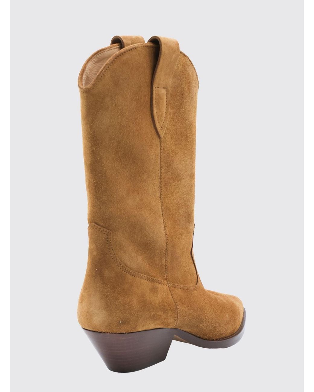 Isabel Marant Brown Duerto Mid-Calf Suede Western Boots With Flared Heel