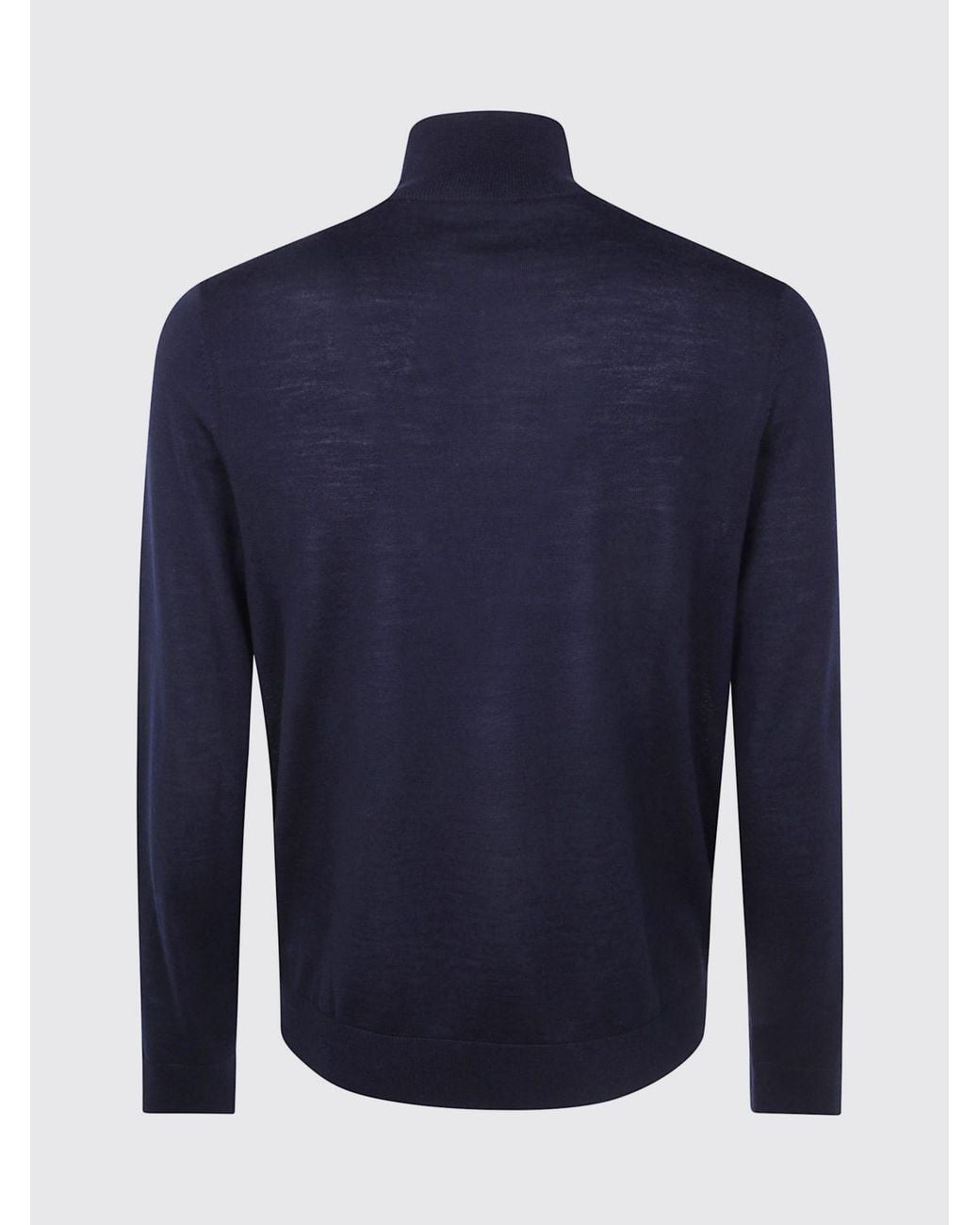 Paul Smith Blue Pure Merino Wool Half-Zip Turtleneck Jumper for men