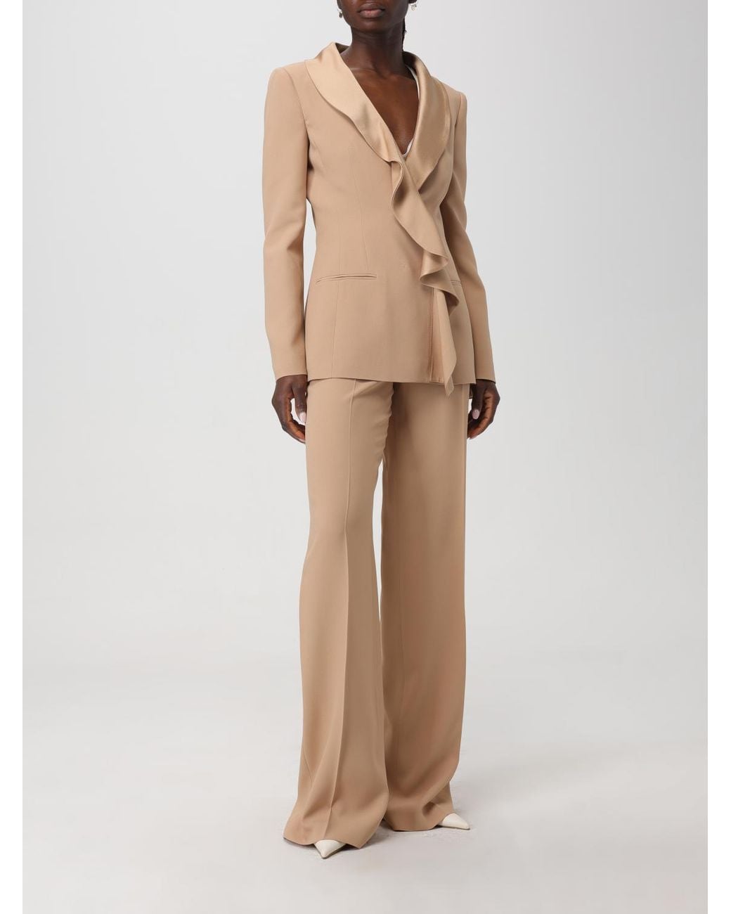 Alberta Ferretti Natural Trousers
