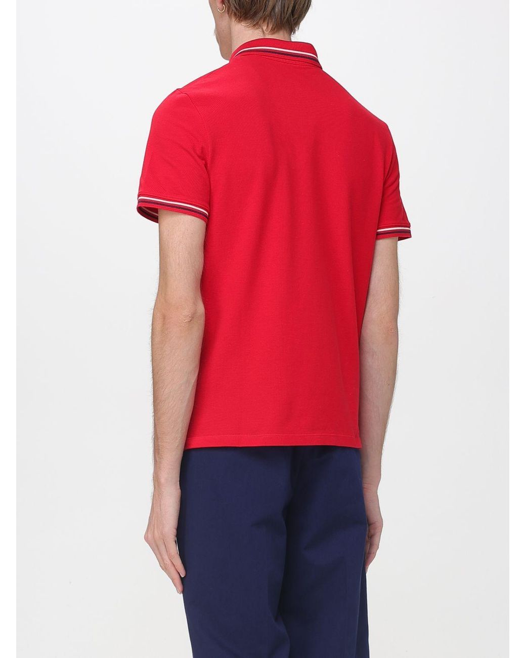 Valentino Red Cotton Polo Shirt With Logo for men