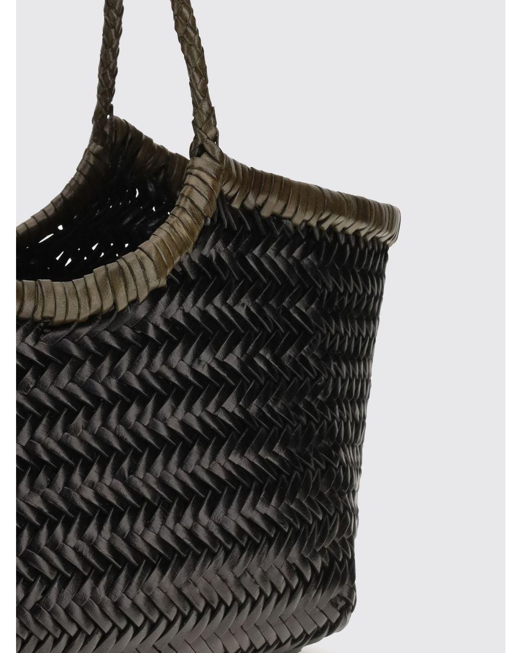 Dragon Diffusion Black Nantucket Woven Calfskin Leather Shoulder Bag