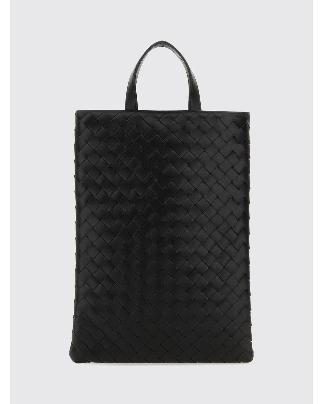 Bottega Veneta Black Intrecciato Woven Calfskin Leather Laptop Bag for men
