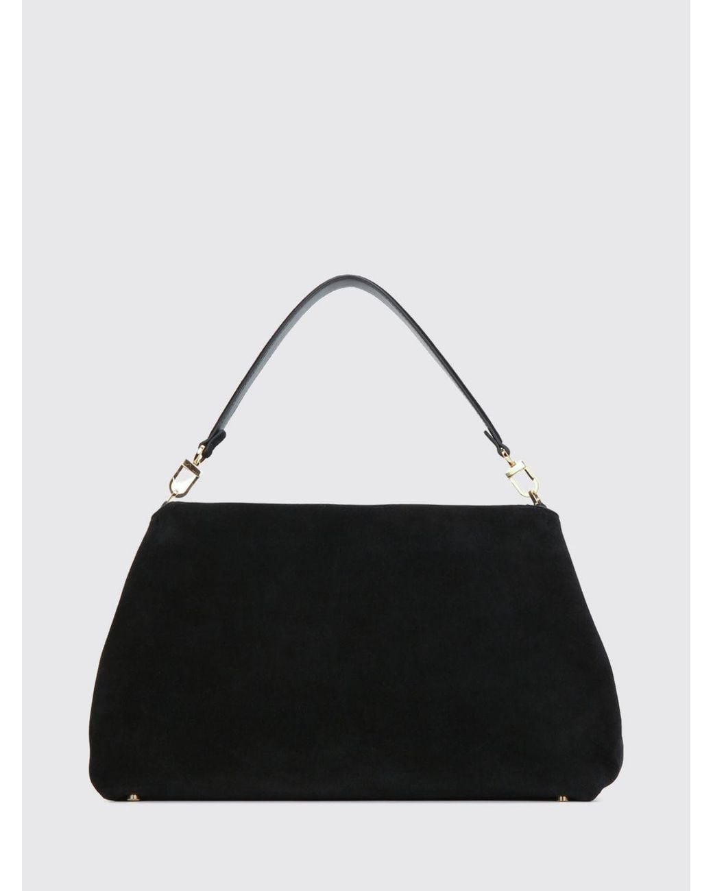 Totême  Black T-Lock Leather Shoulder Bag With Detachable Handle