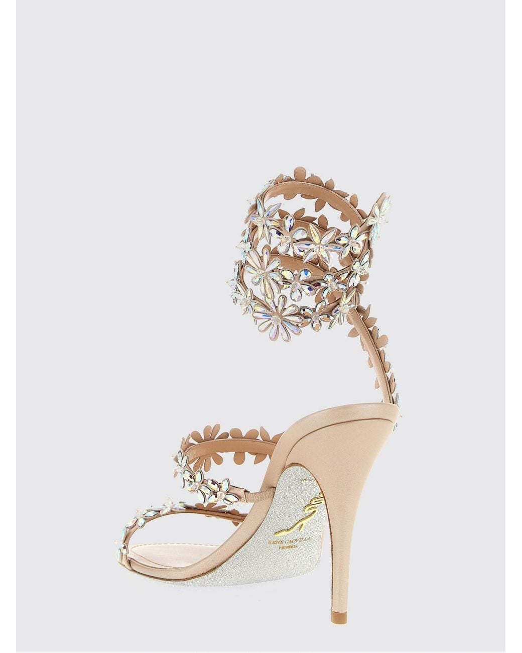 Rene Caovilla Natural Flat Sandal