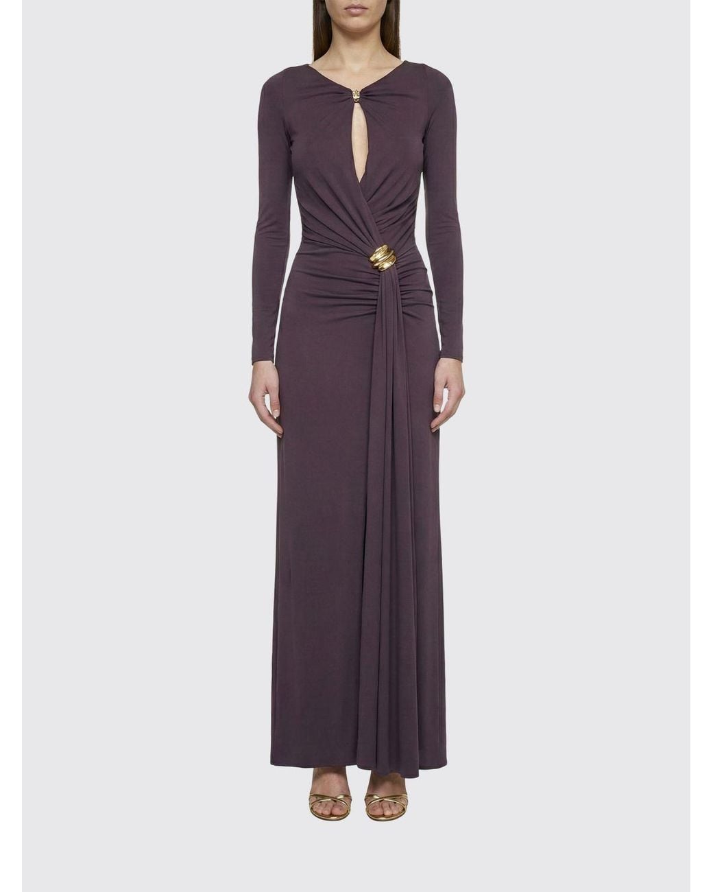 Elisabetta Franchi Purple Stretch Jersey Dress