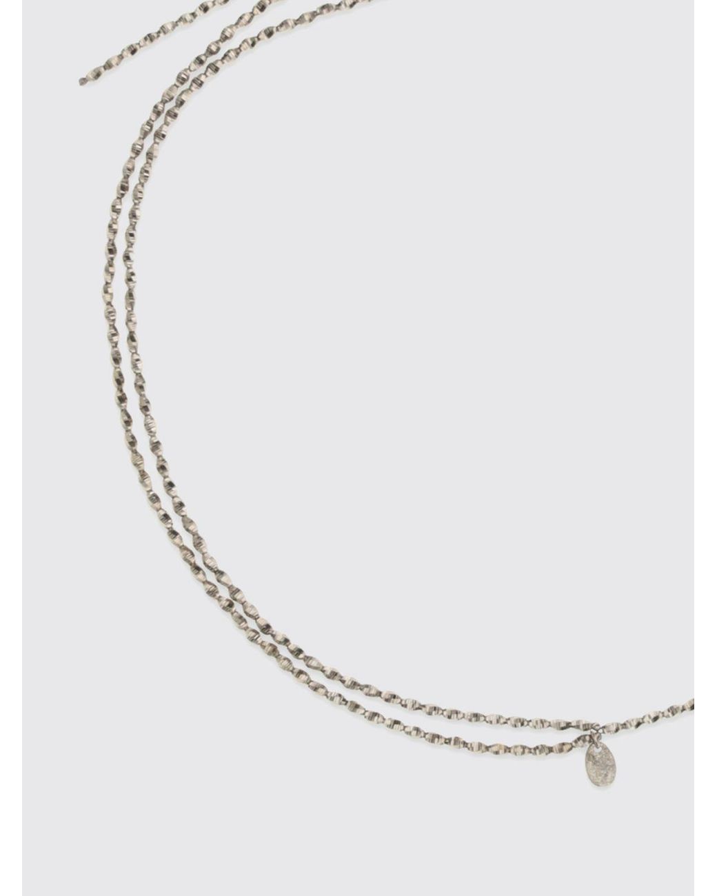 Brunello Cucinelli White Faceted Metal Necklace