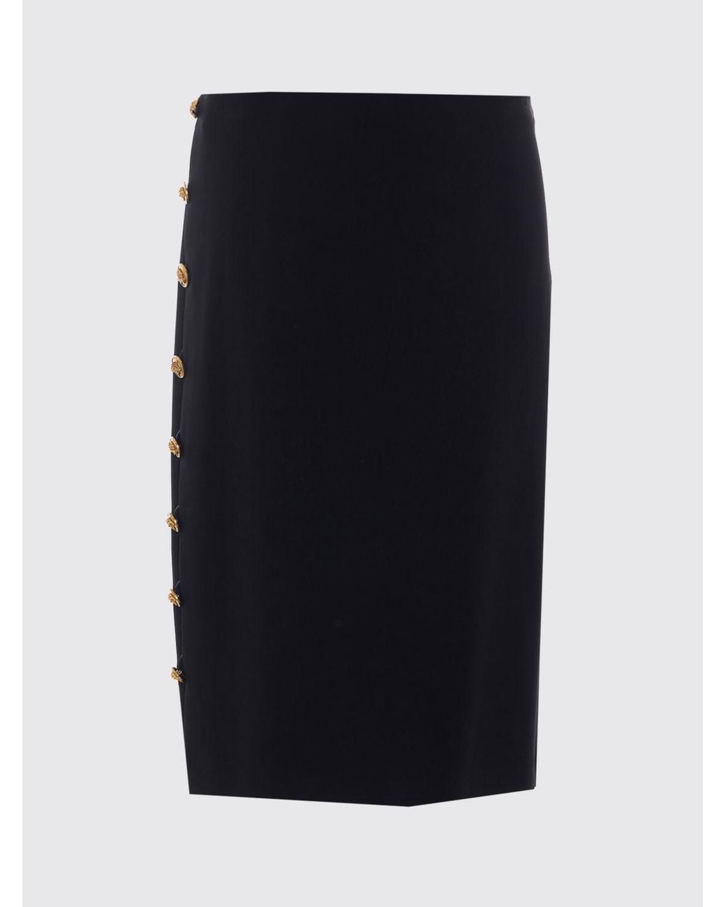 Versace Black High-Waisted Stretch-Viscose Midi Pencil Skirt With Buttons