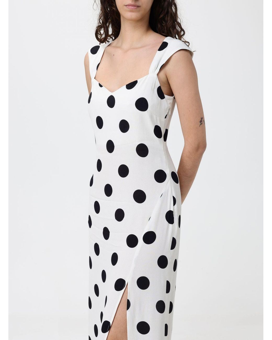 Mar De Margaritas White Polka Dot Viscose Long Dress