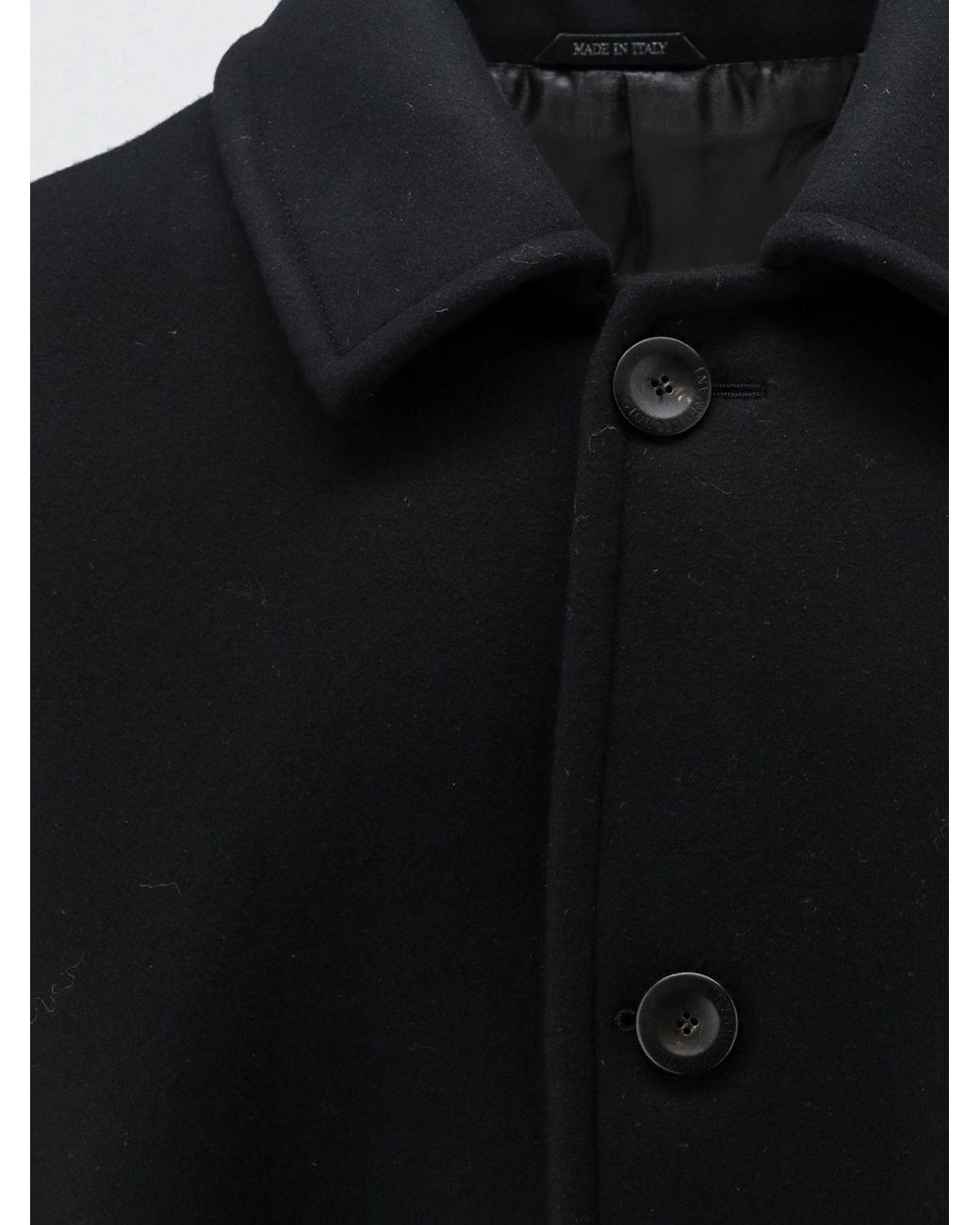 Giorgio Armani Blue Long Single-Breasted Virgin Wool And Cashmere Coat for men
