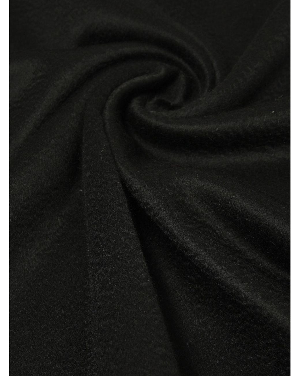 Max Mara Black Baci Pure Cashmere Scarf With Embroidered Logo And Fringes