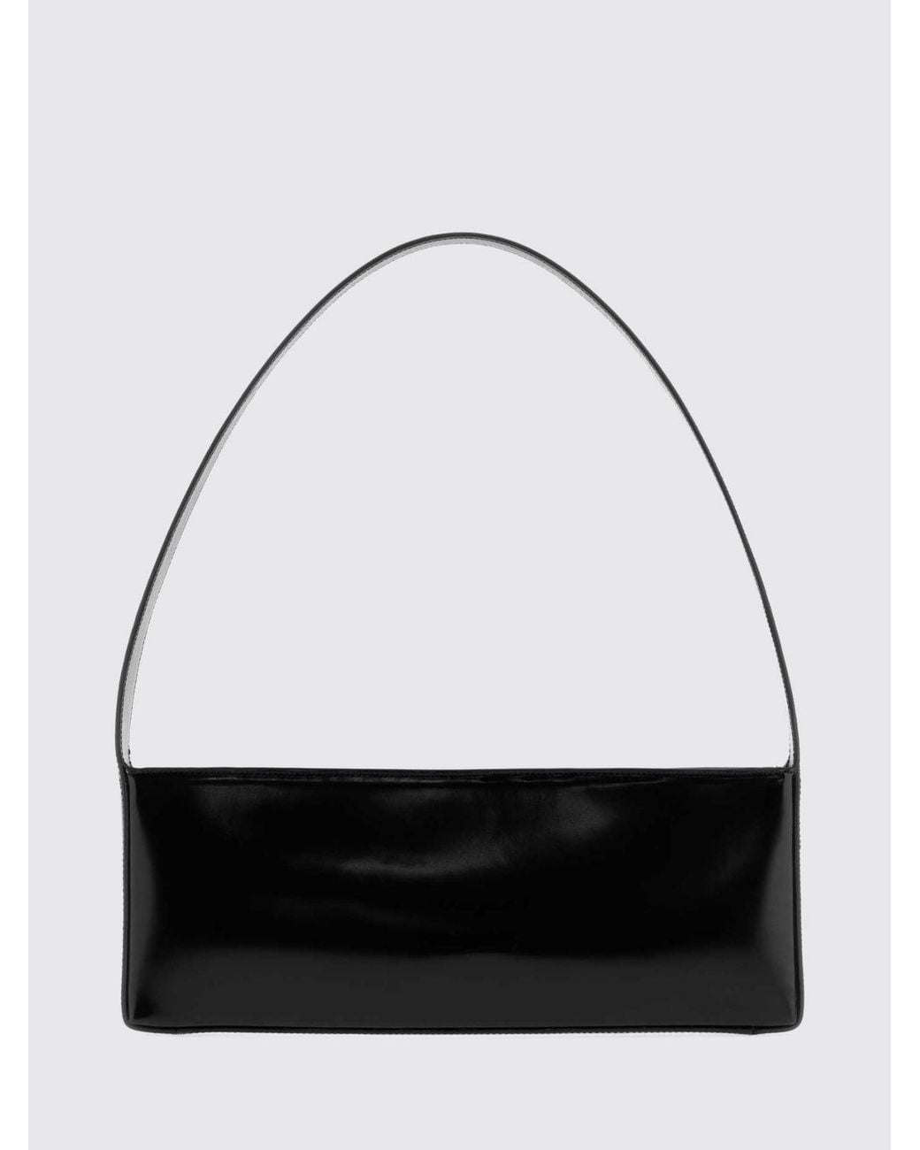Jil Sander White Monolith East-West Calf Leather Shoulder Bag With Zip Closure