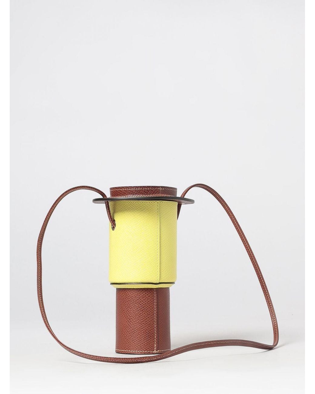 Longchamp Yellow Épure Bicolour Cross-Body Bottle Holder