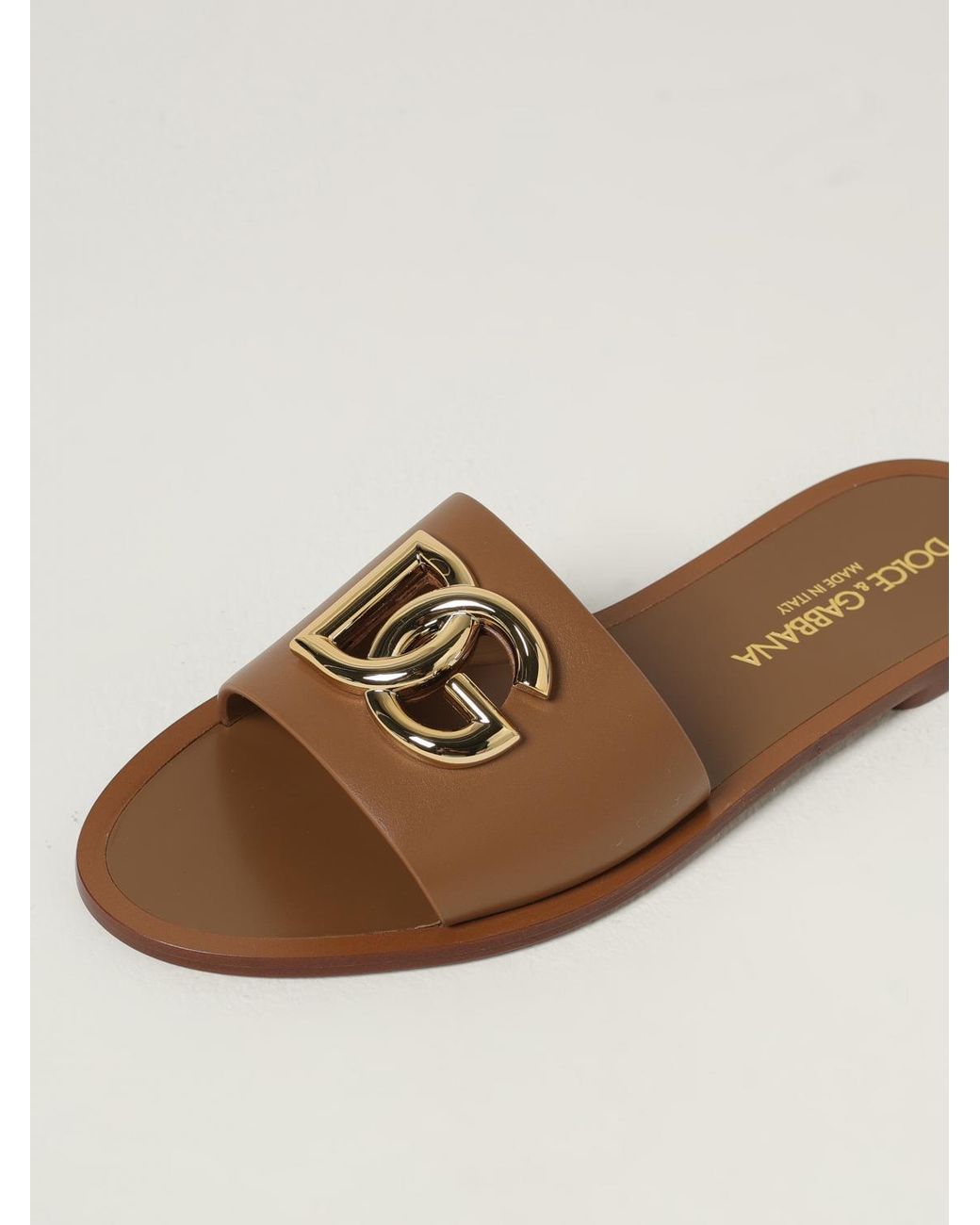 Dolce & Gabbana Natural Flache Sandalen Damen