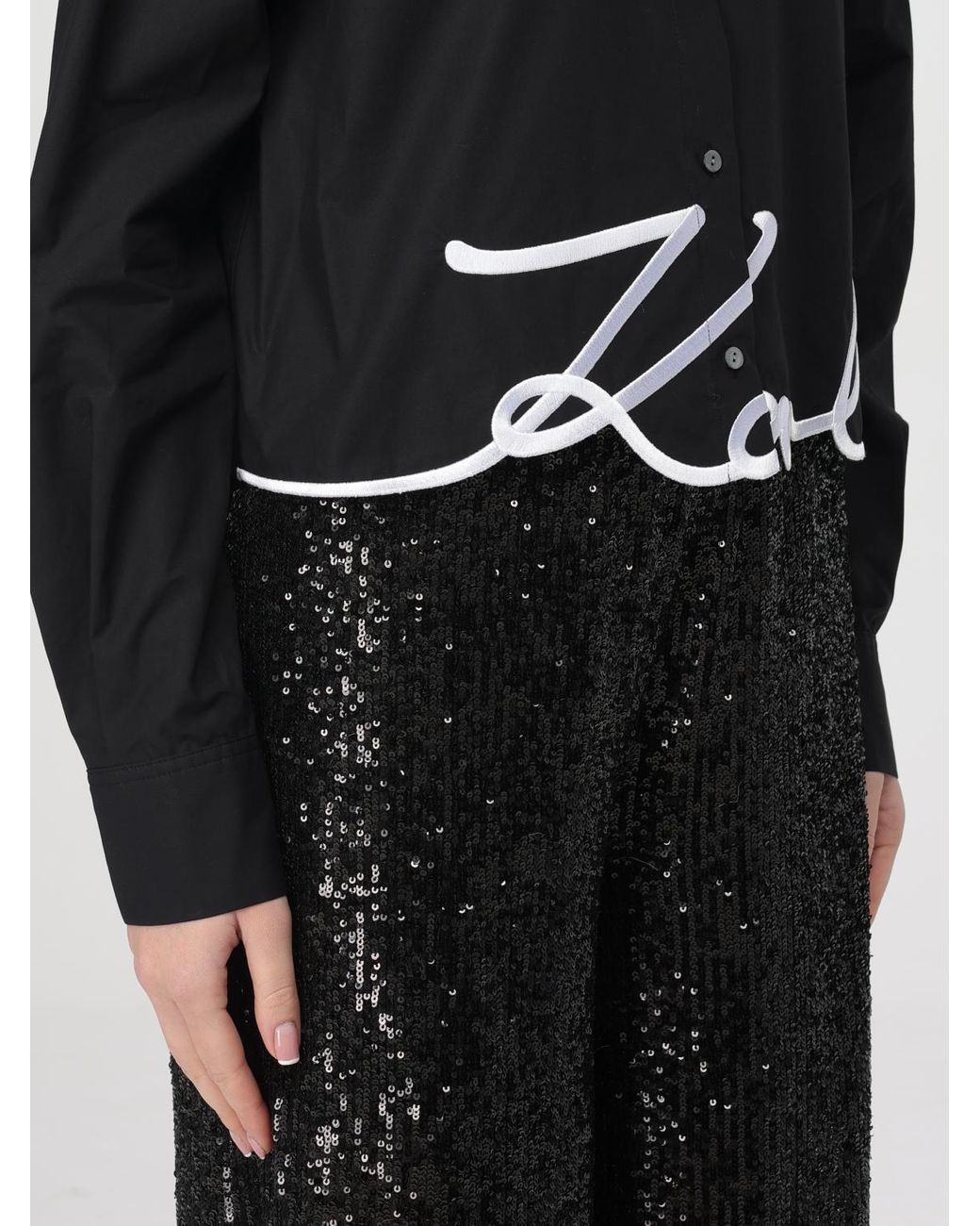 Karl Lagerfeld Black Organic Cotton Shirt