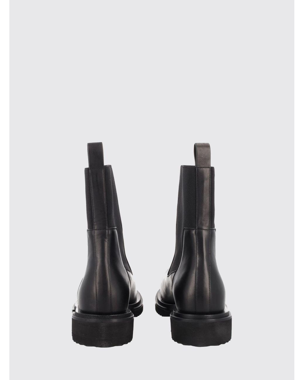 Rick Owens Black Calfskin Chelsea Boots With Elasticated Ankles And Lug Sole for men