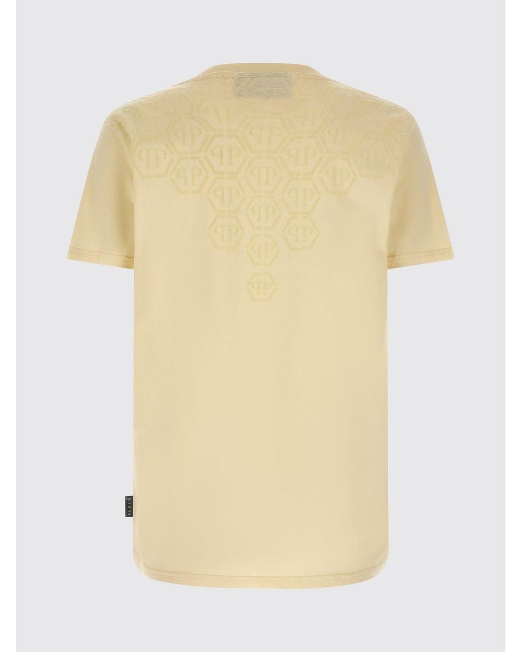 Philipp Plein Natural Cotton T-Shirt With Pp Monogram for men