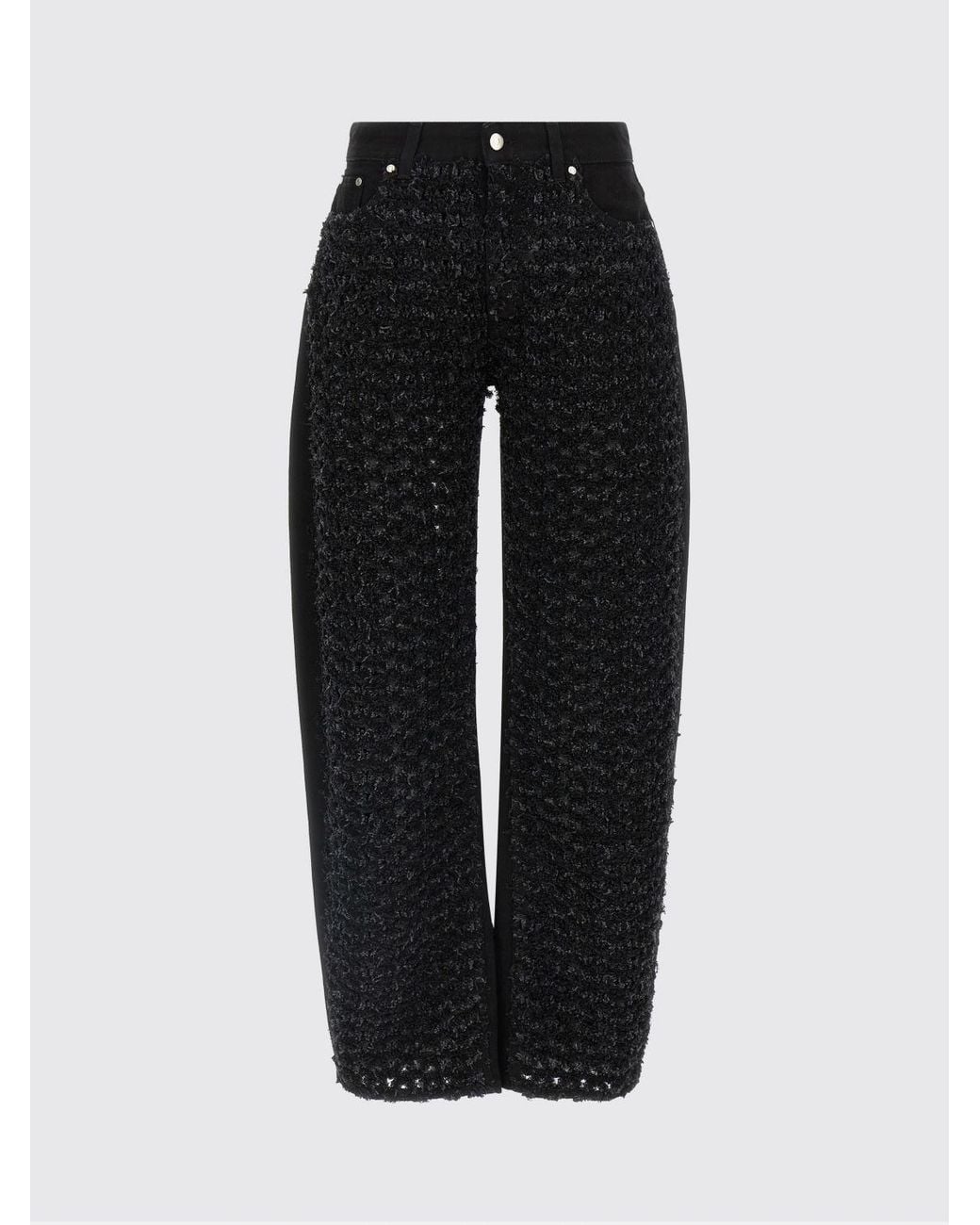 Stella McCartney Blue Denim Jeans With Bouclé Inserts
