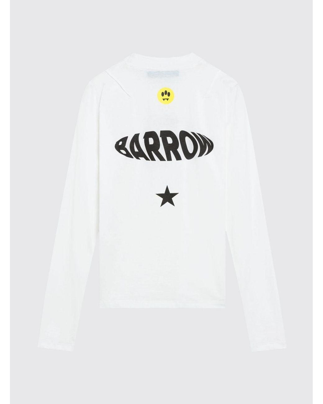 Barrow White Slim Fit Long-Sleeved T-Shirt