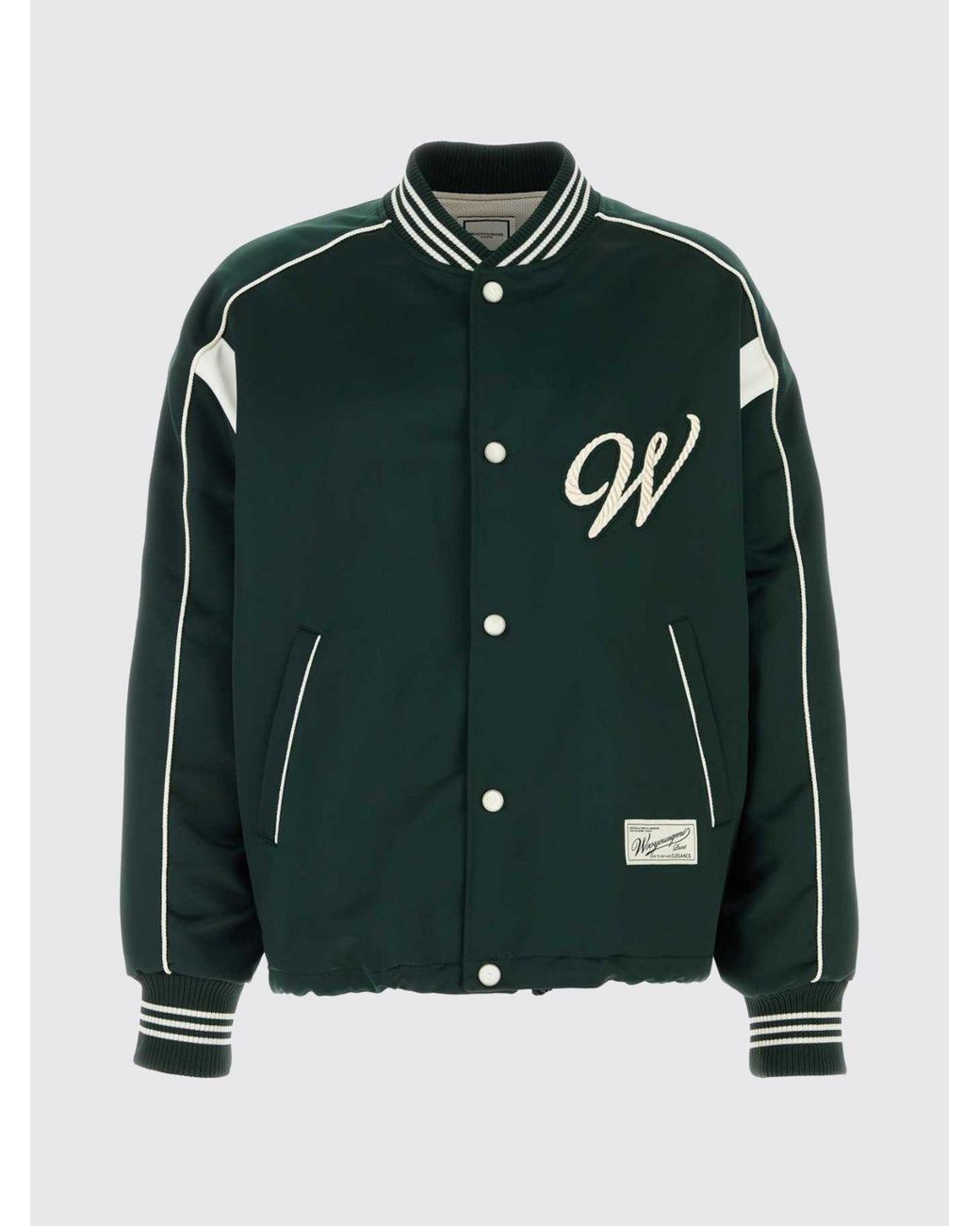 Wooyoungmi Green Polyester Bomber Jacket With Logo for men