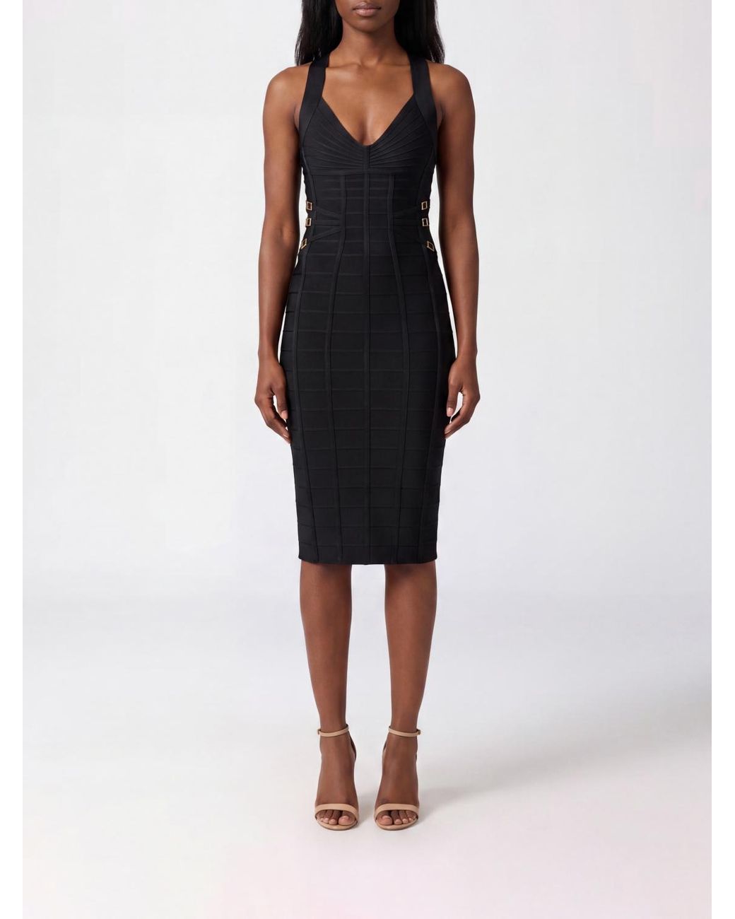 Elisabetta Franchi Black Jersey Midi Dress