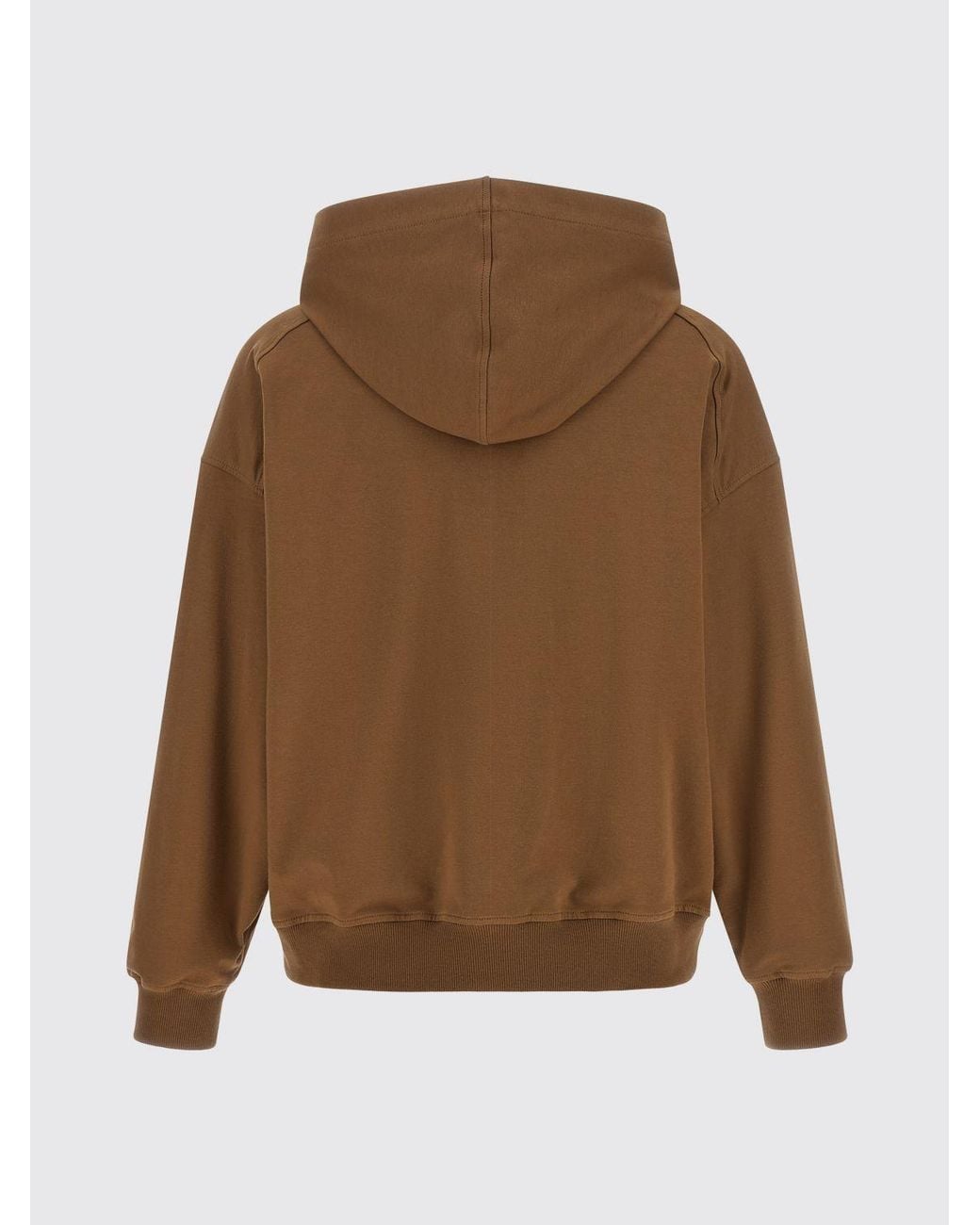 Brunello Cucinelli Brown Zip-Up Cotton Hoodie With Kangaroo Pocket