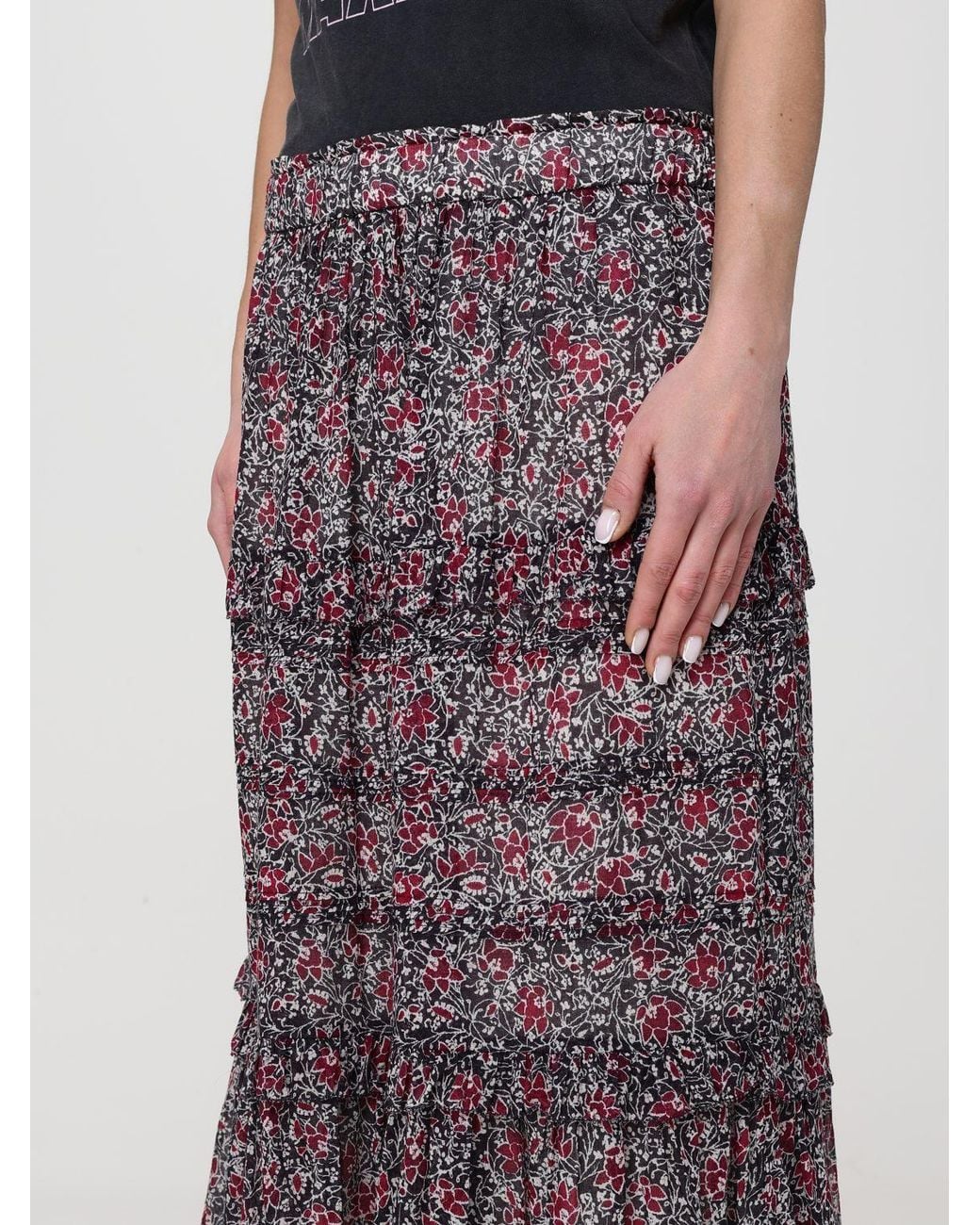 Isabel Marant Brown Floral Cotton Skirt