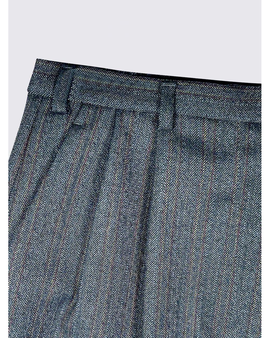 Jil Sander Blue Striped Wide-Leg Linen And Cotton Tailored Bermuda Shorts