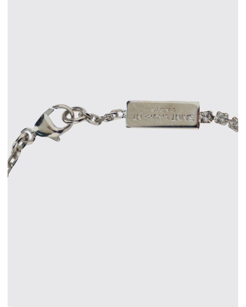 Saint Laurent Metallic Cassandre Brass Bracelet With Ysl Monogram